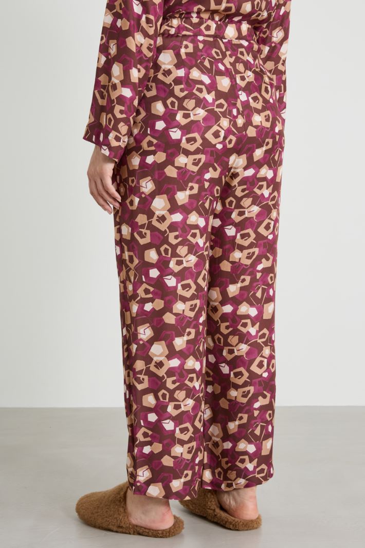 Printed twill trousers Intrend - 3