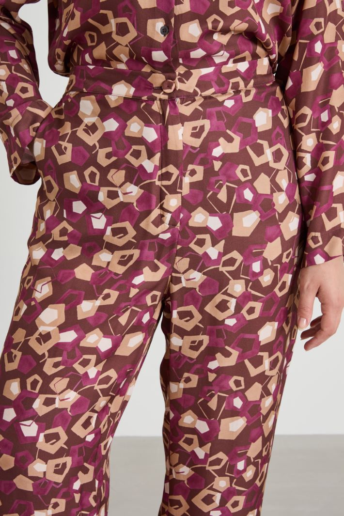 Printed twill trousers Intrend - 4