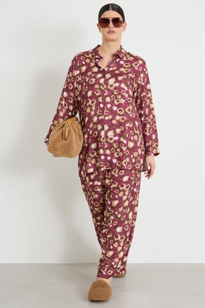 Printed twill trousers Intrend