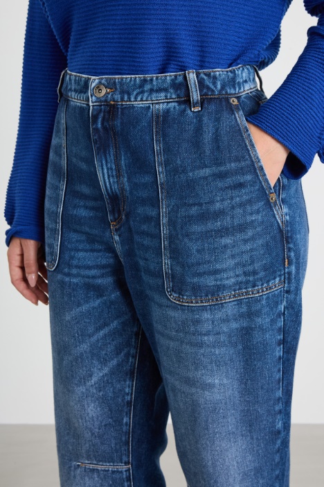 Vaqueros de denim de mezcla de algodón