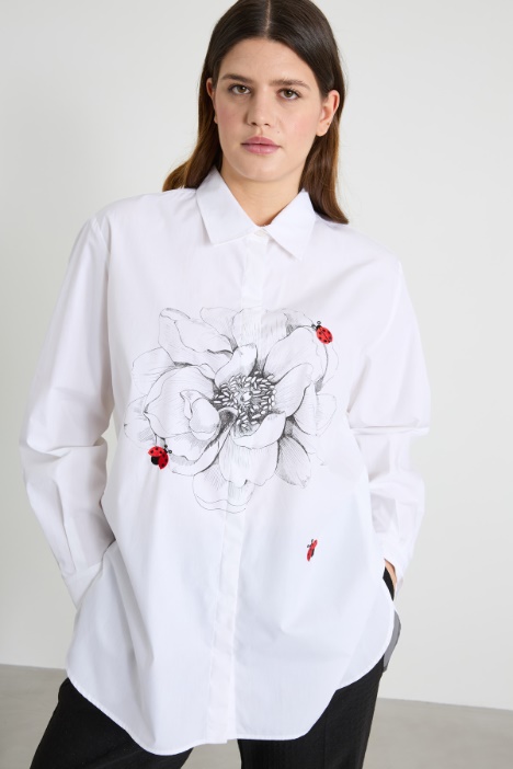 Embroidered poplin shirt Intrend
