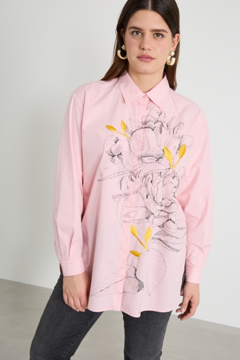 Embroidered poplin shirt Intrend