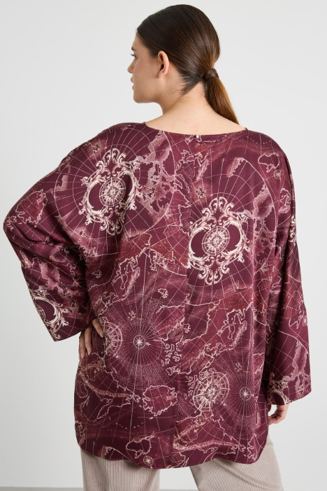 Blusa in twill stampato
