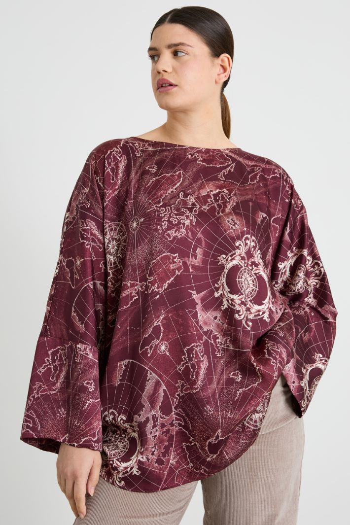 Printed twill blouse Intrend