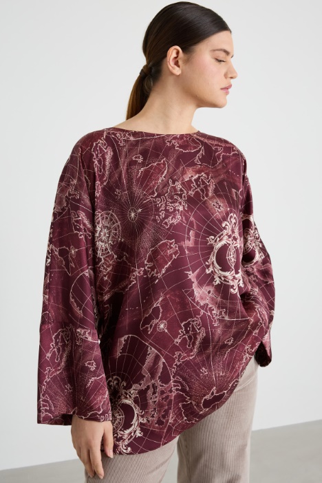 Blusa in twill stampato