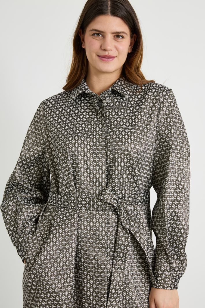 Lurex jacquard shirt dress Intrend - 4