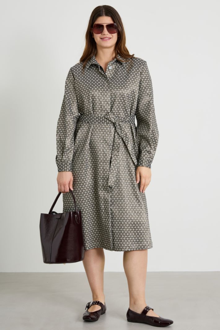 Lurex jacquard shirt dress Intrend