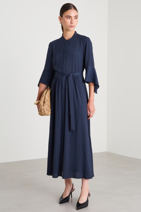 Crepe de chine shirt dress - Intrend