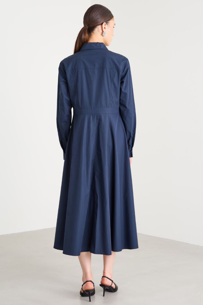 Poplin midi shirt dress - BLUE - Intrend - 4