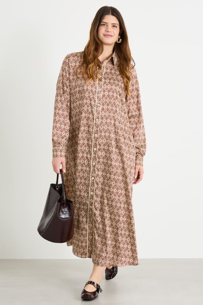 Printed twill dress Intrend