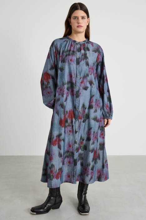 Vestido largo de cambray