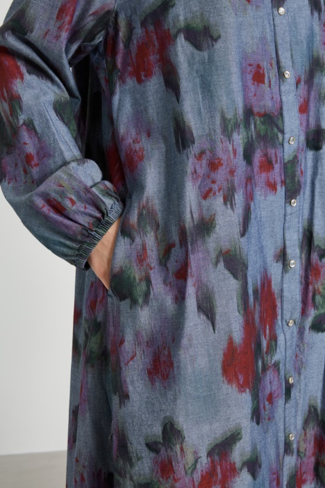 Vestido largo de cambray