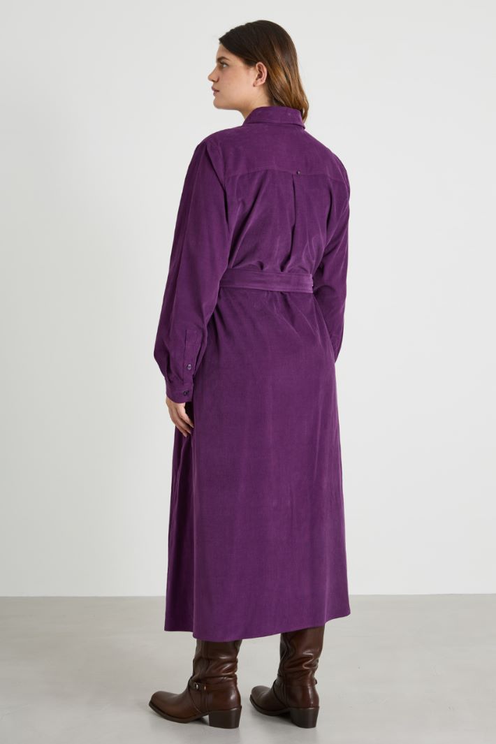 Vestido camisero de terciopelo Intrend - 3
