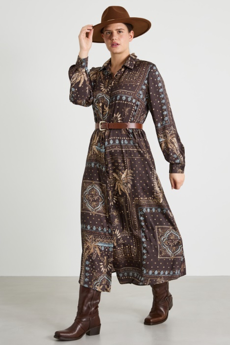 Printed twill dress Intrend
