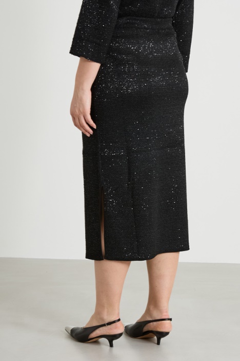 Gonna in maglia con paillettes