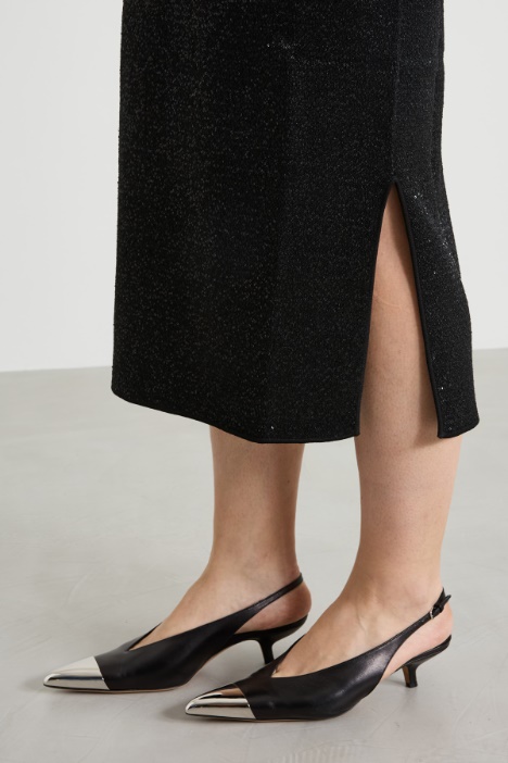 Gonna in maglia con paillettes