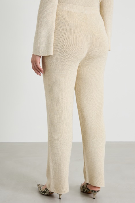 Pantaloni in lana lamé