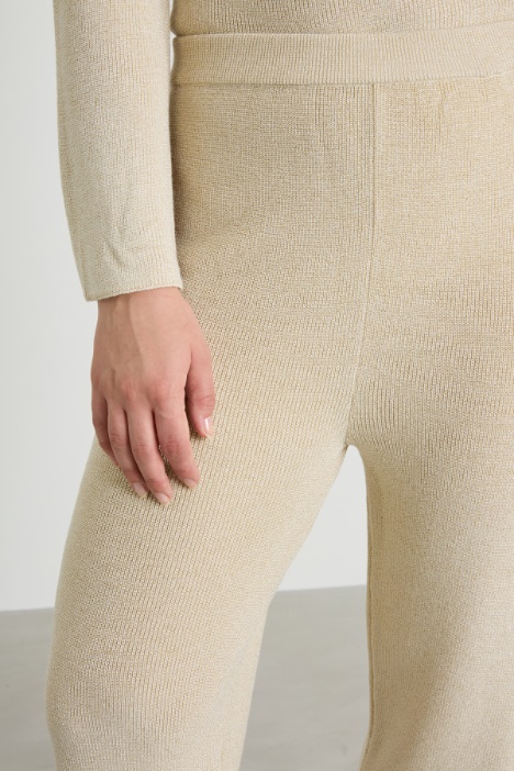 Pantaloni in lana lamé