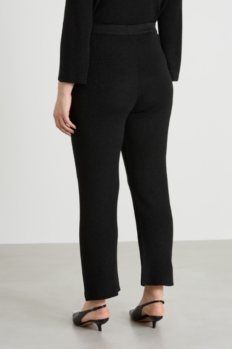 Pantaloni in viscosa e lana lamé