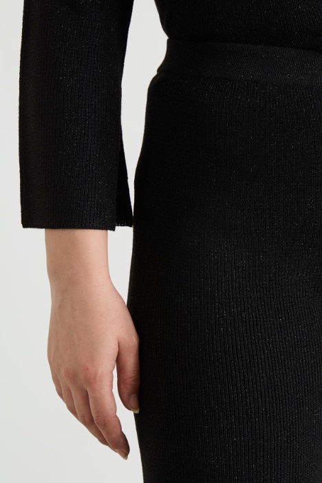 Pantaloni in viscosa e lana lamé