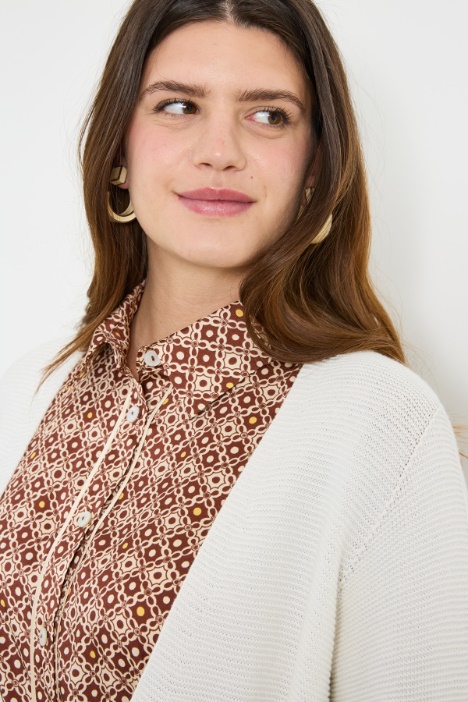 Cardigan lavorato a rilievo