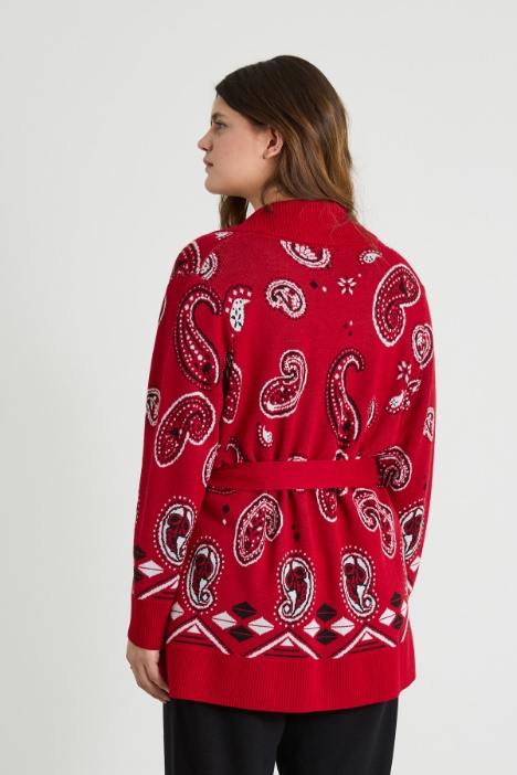 Cardigan misto lana jacquard