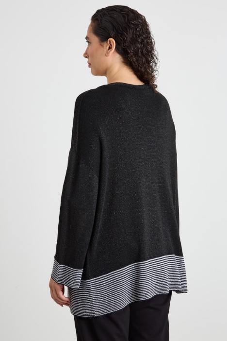 Cardigan in viscosa lamé