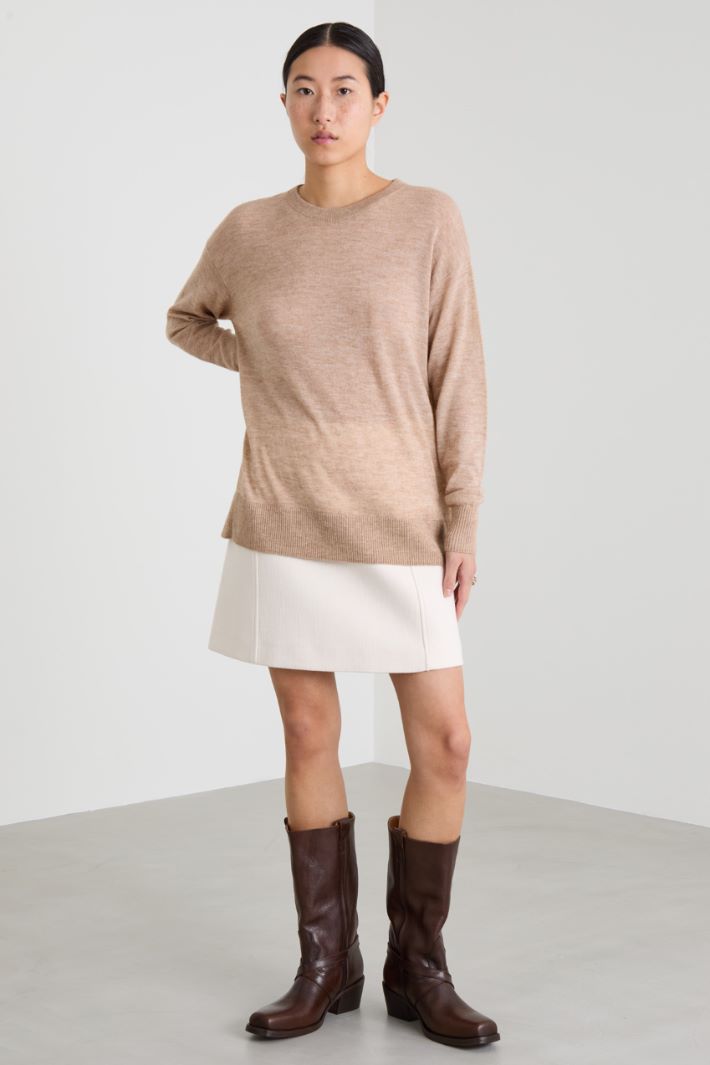 Light wool and alpaca sweater - CAMEL - Intrend