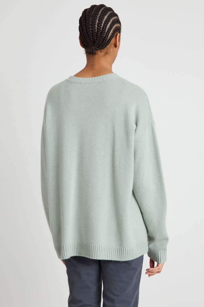 Wool and cashmere sweater - MINT GREEN - Intrend - 4