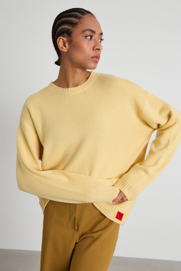 Wool and cashmere sweater - YELLOW - Intrend - 2