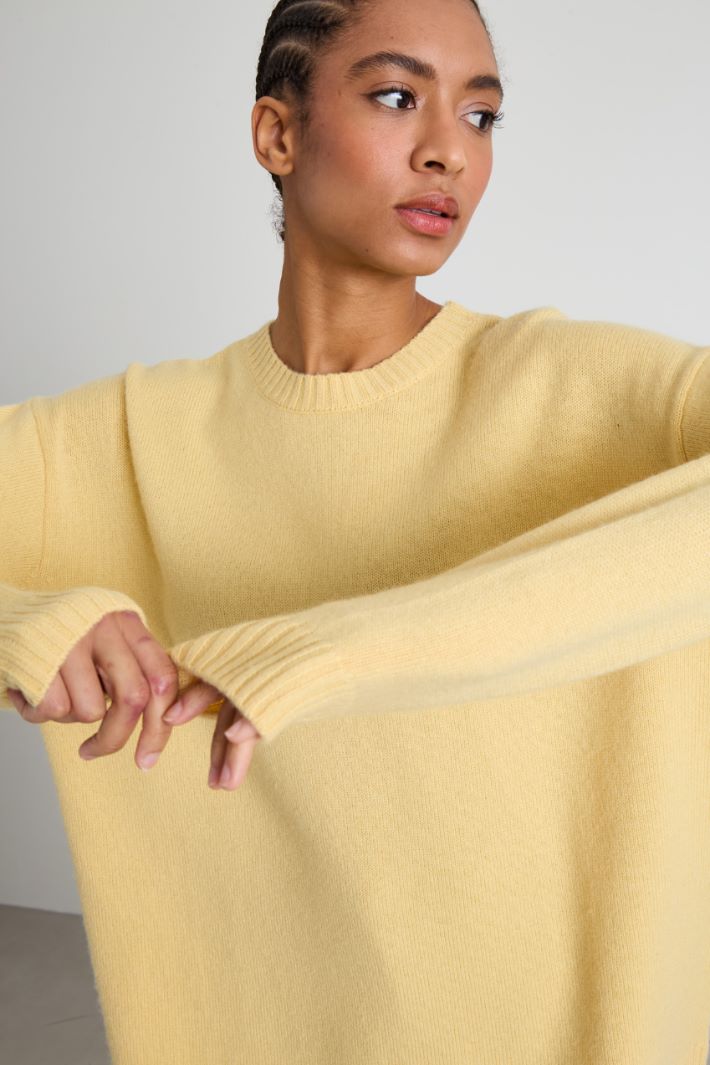 Wool and cashmere sweater - YELLOW - Intrend - 3