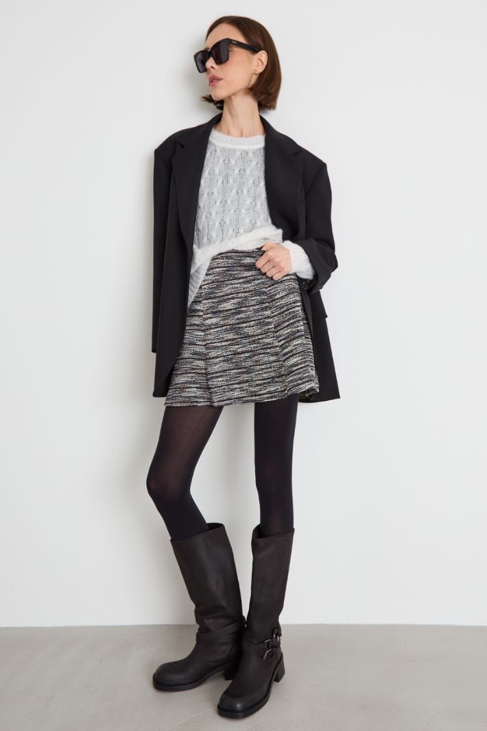 Cable-knit mohair jumper - WHITE - Intrend