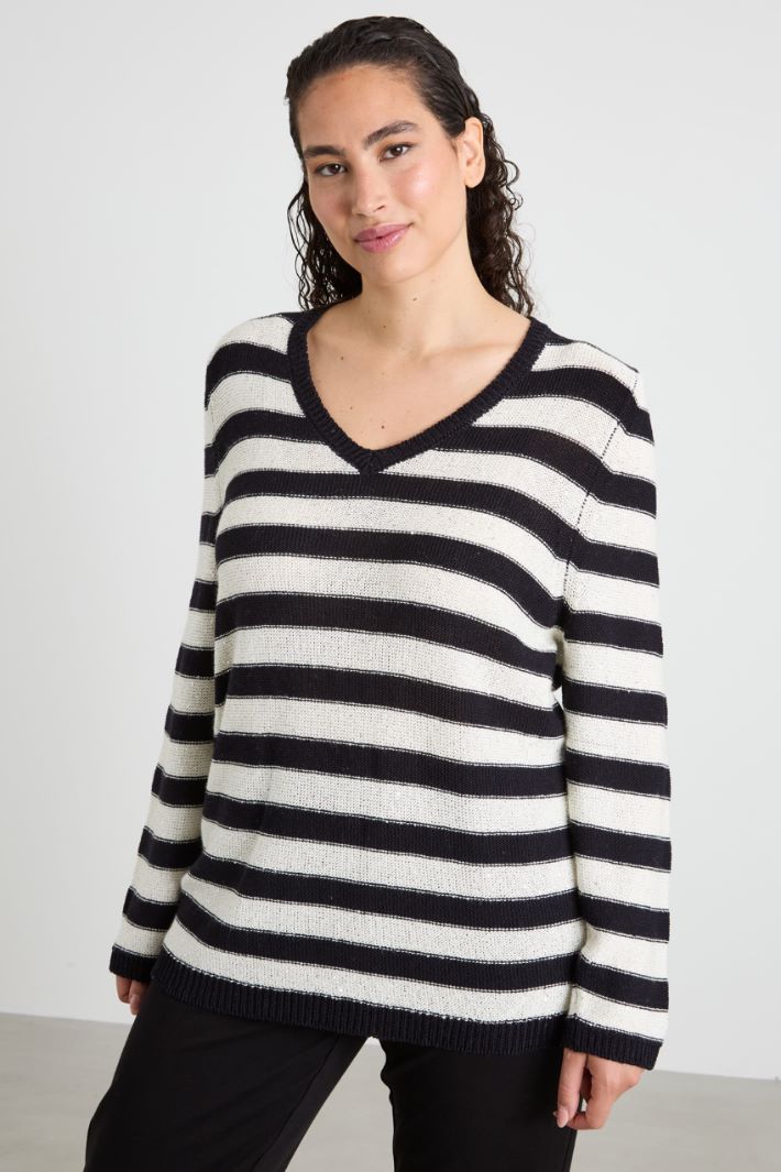 Sequinned cotton sweater Intrend