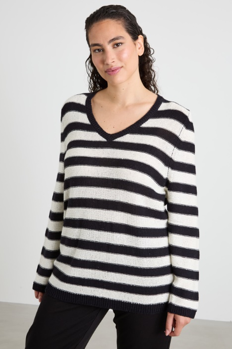 Maglia in cotone con paillettes Intrend