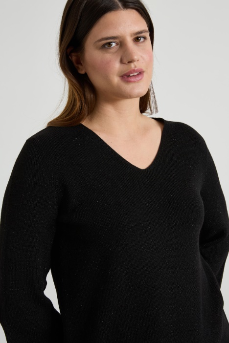 Maglia in viscosa e lana lamé