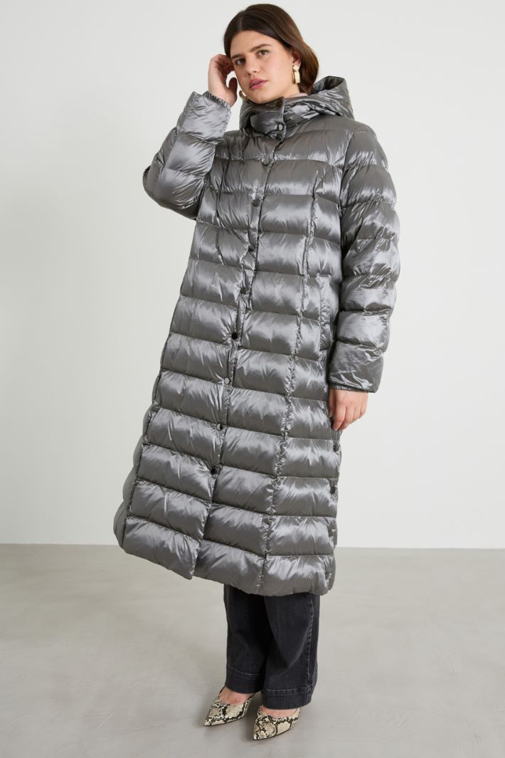 Long padded coat with belt Intrend - 2