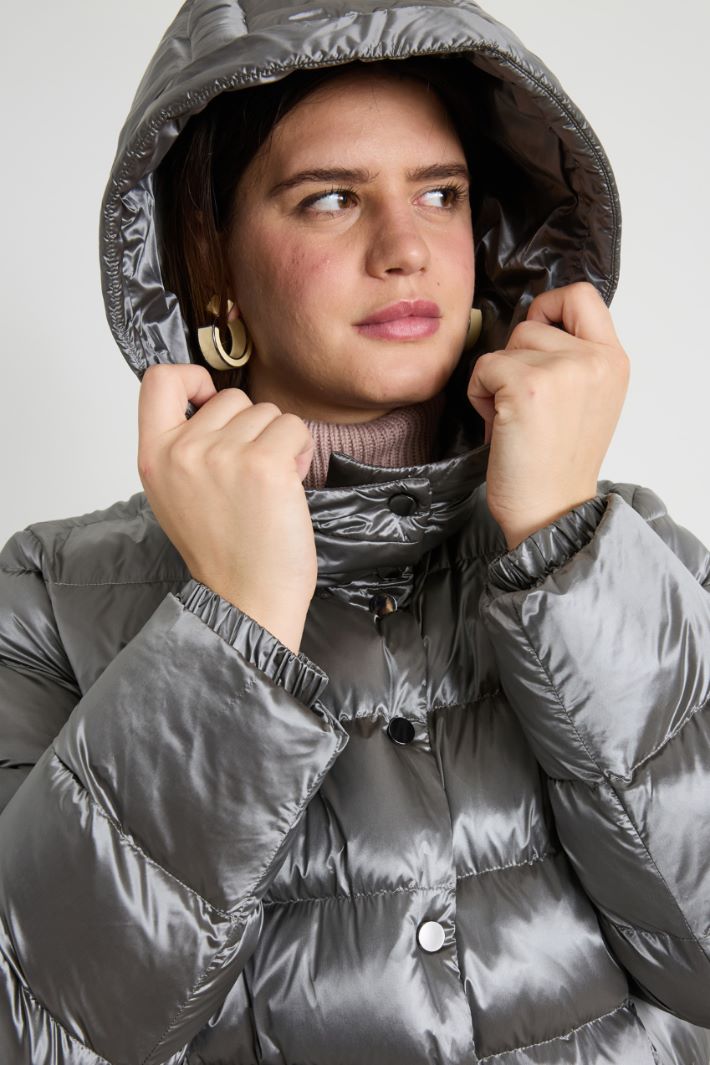 Long padded coat with belt Intrend - 4