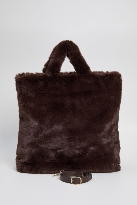 Maxi shopper effetto peluche