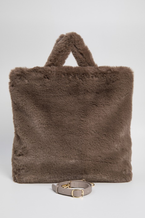 Maxi shopper effetto peluche