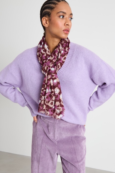 Stole in natural fibre and silk Intrend