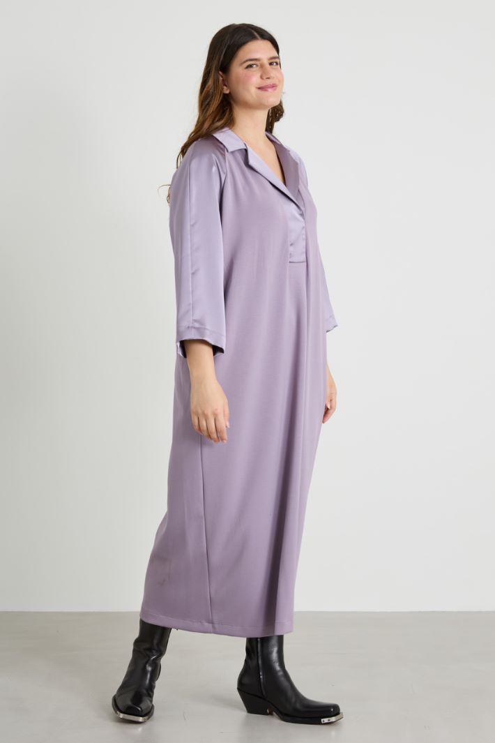 Long jersey and satin dress Intrend - 2