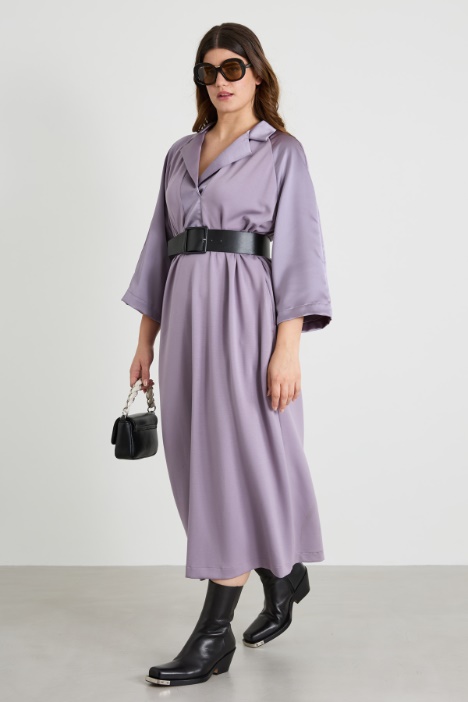 Long jersey and satin dress Intrend