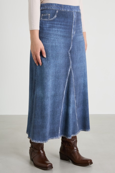 Gonna in felpa stampata