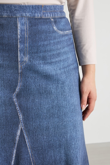 Gonna in felpa stampata