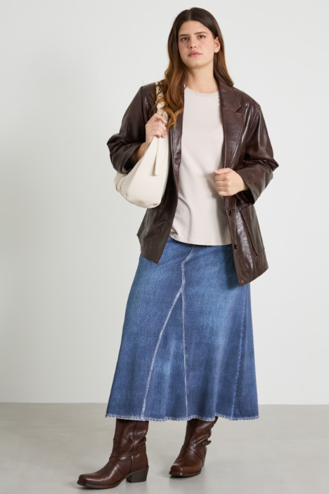 Printed jersey fleece skirt Intrend