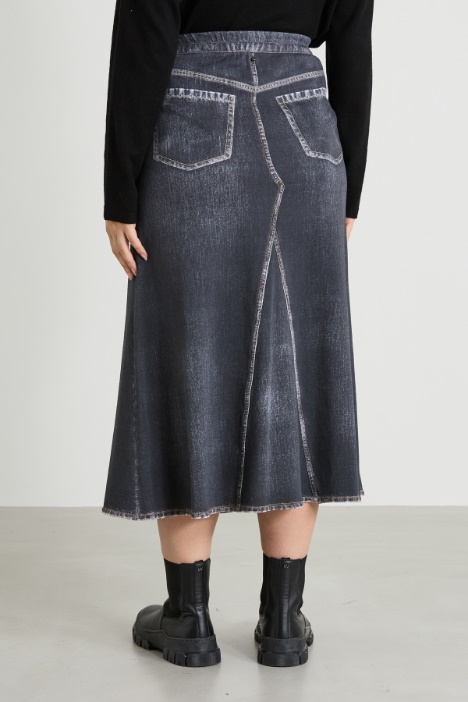 Gonna in felpa stampata