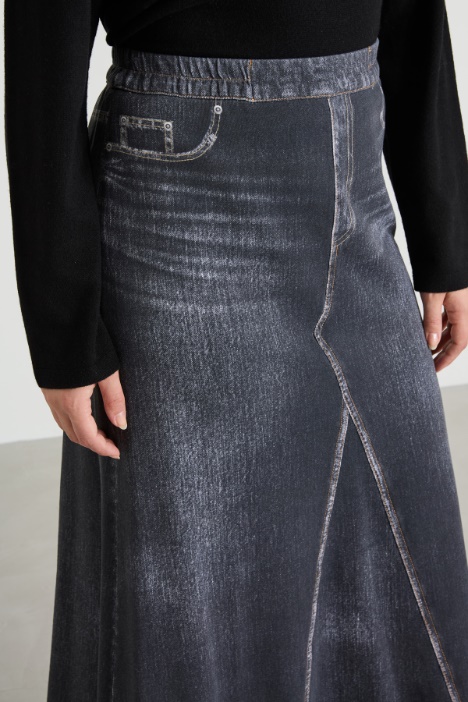 Gonna in felpa stampata