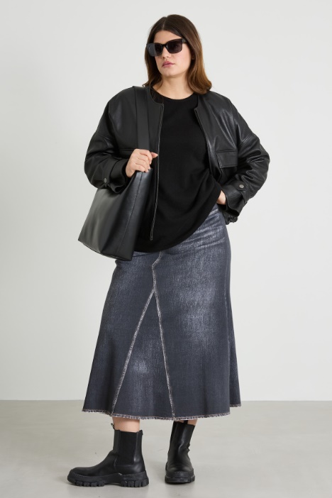 Printed jersey fleece skirt Intrend