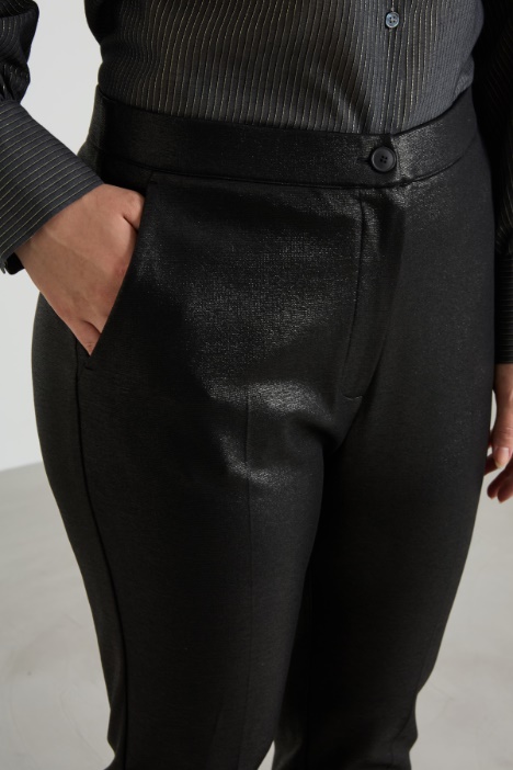 Pantaloni in jersey lamé