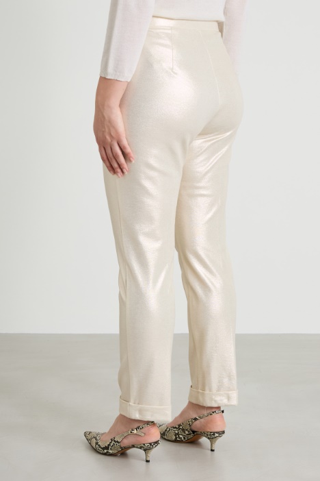 Pantaloni in jersey lamé